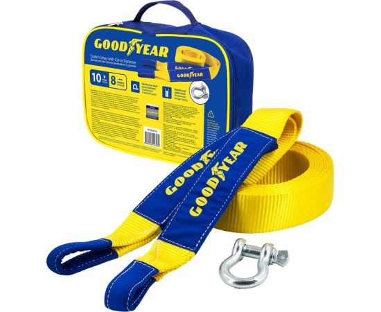 Динамическая стропа Goodyear рывковая, с шаклом, 10 тонн, 8 метров GY004013 