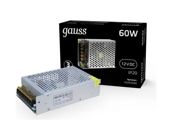 Блок питания LED STRIP PS 60W 12V Gauss 202003060 