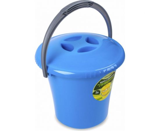 Ведро Martika Либерти 7 л, с крышкой, голубое С603КГОЛ 