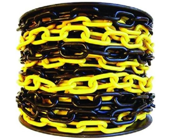 Пластиковая сигнальная цепь ТЕХНОЛОГИЯ черно-желтая, 8 мм, бухта 50 м 00-00000143 – изображение 2