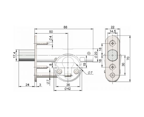 Цилиндровый врезной замок для деревянных дверей CRIT 05690 – изображение 2