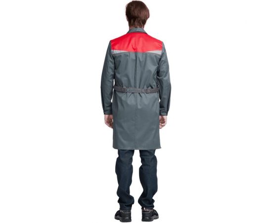 Халат ГК Спецобъединение КМ-10 ЛЮКС, серый-красный, размер 104-108, рост 182-188 Хал 541/104/182 – изображение 2