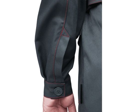 Халат ГК Спецобъединение КМ-10 ЛЮКС, серый-красный, размер 104-108, рост 182-188 Хал 541/104/182 – изображение 3