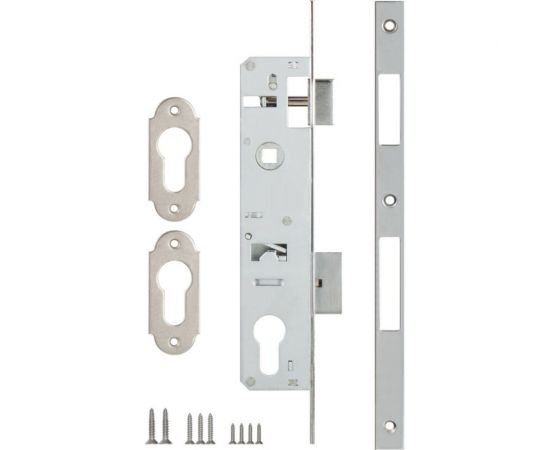 Корпус узкопрофильного замка с защёлкой KALE KILIT 153/P (25 мм) w/b хром 12631 – изображение 3