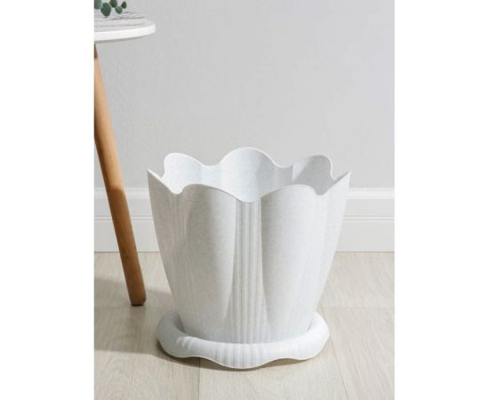 Горшок с поддоном Martika Эдельвейс 9.5 л, диам. 29 см, мрамор С194М – изображение 3