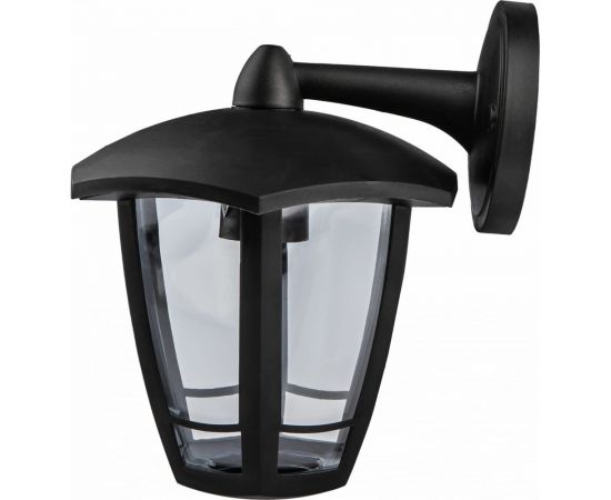 Садово-парковый светильник ЭРА 6 граней, черный, настенный, вниз Б0051188 