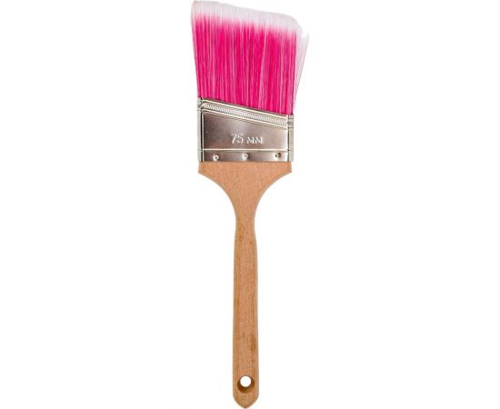 Плоская кисть Управдом со скошенной искусственной щетиной 75 мм, деревянная удлиненная ручка 4100003302 