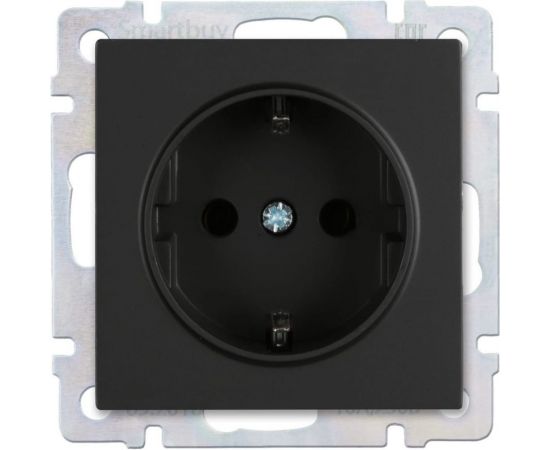 Розетка Smartbuy с заземлением 16А черная Нептун SBE-05b-16-S1-Z 