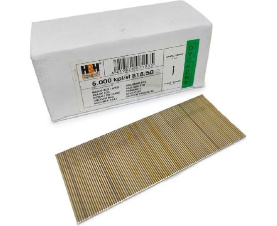 Отделочные гвозди H&H 18ga 50 мм, цинк, 5000 шт. B18/50 