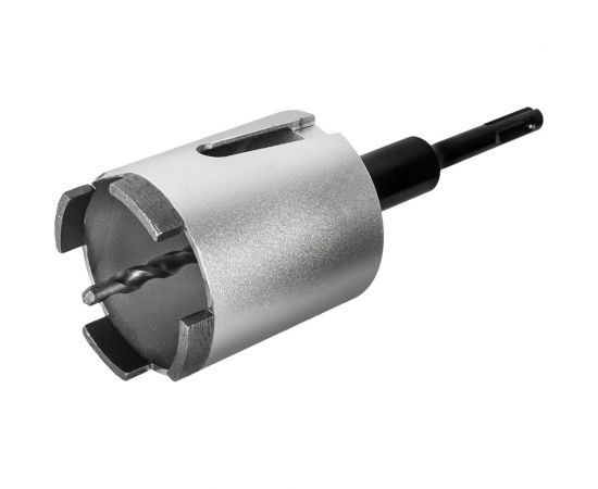 Коронка алмазная Профи по бетону 68 мм, SDS-plus, безударная, 4 сегмента высотой 10 мм ПРАКТИКА 908-238 