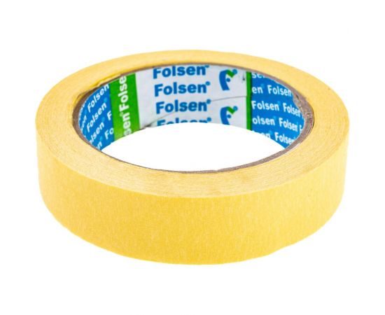 Малярная лента FOLSEN желтая, 60C, 25мм x 35м 0213525 