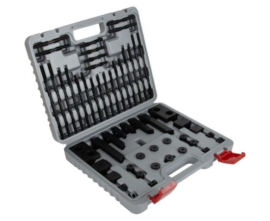 Набор клиновых и ступенчатых прижимов STANDARD M16x2, паз 17.7 мм, 58 предметов DeBever DB-S-CKSM16T177 