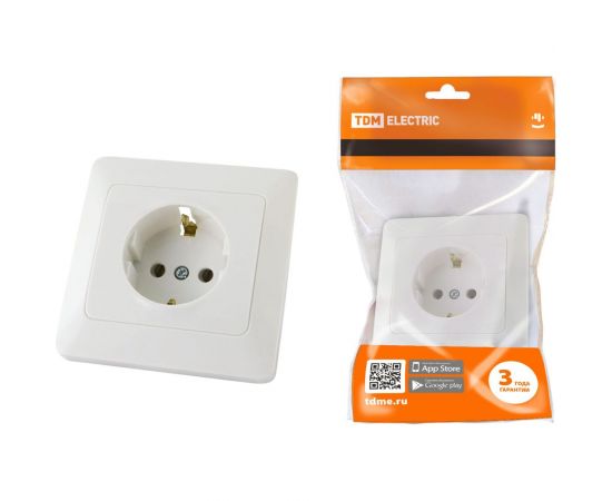 Розетка TDM 2П+З 16А 250В белая "Ильмень" SQ1823-0010 