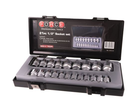 Набор головок 1/2" 12-гранные 21 шт. FORCE 4212-9 – изображение 2