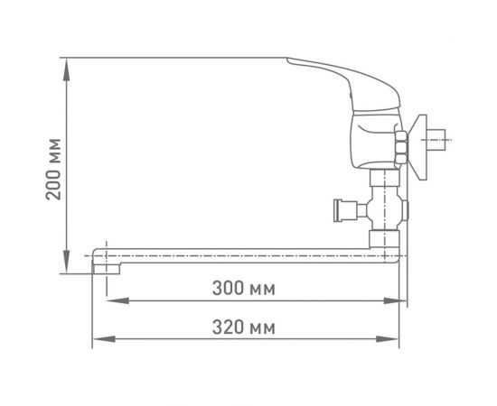 Одноручный смеситель для ванны Klip 817 L-излив 300 мм, с аксессуарами тов-205566 – изображение 2