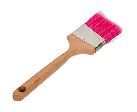 Плоская кисть Управдом со скошенной искусственной щетиной 75 мм, деревянная удлиненная ручка 4100003302 – изображение 2