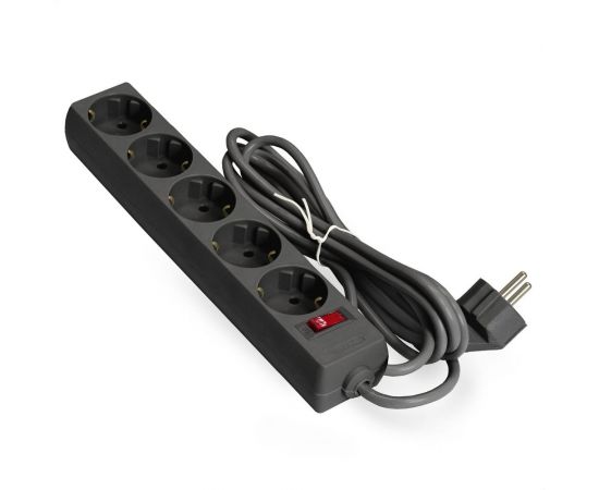 Сетевой фильтр ExeGate SP-5-1.5B 5евро с заземлением, 1.5м, выключатель с подсветкой, черный 266859 – изображение 2