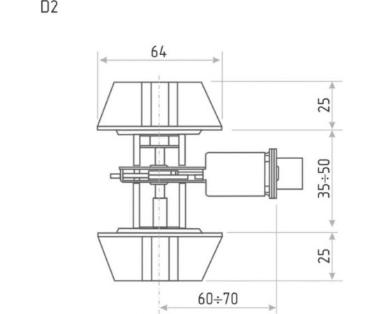 Врезной замок НОРА-М D2 ст.медь кл./кл. В 8947 – изображение 2
