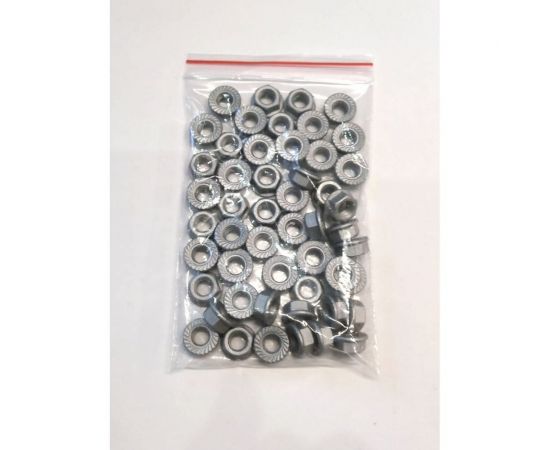 Гайка с фланцем ИНОТЭК М8, DIN 6923, цинк-ламель, 50 шт. 4687203109134 – изображение 2