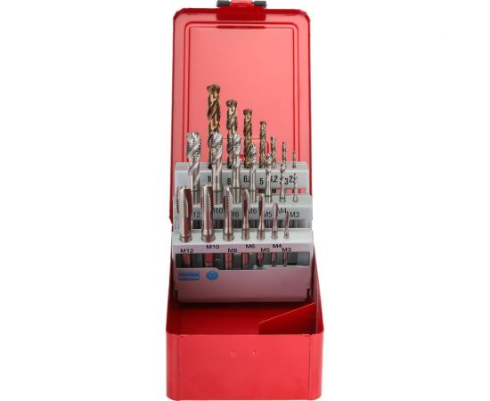 Набор машинных метчиков Ruko M3-M12 мм HSSE-Co5 21пр 245054 – изображение 2