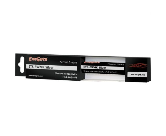 Термопаста ETS-6WMK Silver (5,6 Вт мК, 30 г, шприц с лопаткой) ExeGate 282349 – изображение 2