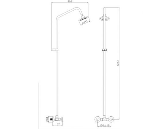 Душевая стойка со смесителем без излива Эверест B35-350 – изображение 2