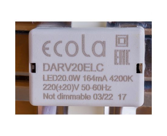 Встраиваемый светильник Ecola LED downlight Круглый даунлайт /50-210mm/ 20W 220V 4200K 230x20 DARV20ELC – изображение 3