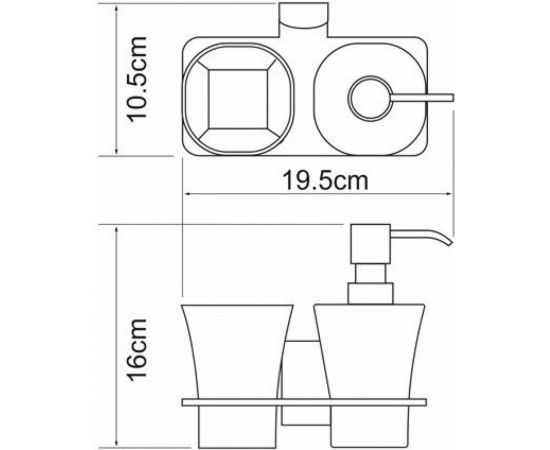 Держатель стакана и дозатора WasserKRAFT Leine K-5089 – изображение 3