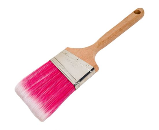 Плоская кисть Управдом со скошенной искусственной щетиной 75 мм, деревянная удлиненная ручка 4100003302 – изображение 3