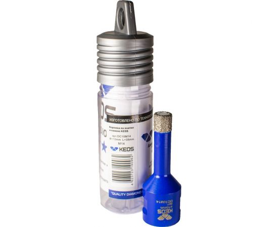 Коронка алмазная по керамограниту PRO 10 мм, M14, с воском KEOS DC10M14 – изображение 3