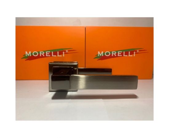 Дверная ручка MORELLI ""Fukoku"", цвет-бел. никель/черн. никель MH-28 SN/BN-S 9010558 – изображение 3