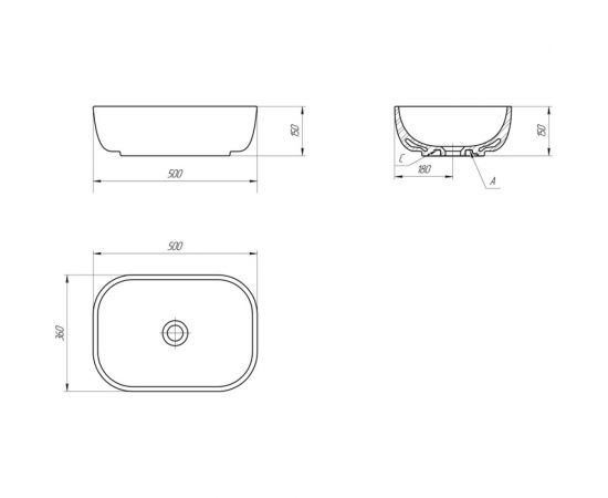 Раковина Cersanit MODUO 50 SQUARE, белая, 63570 – изображение 4