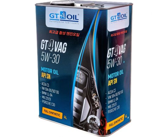 Масло GT OIL gt 4 vag, sae 5w-30, api sn, 4 л 8809059409879 – изображение 5