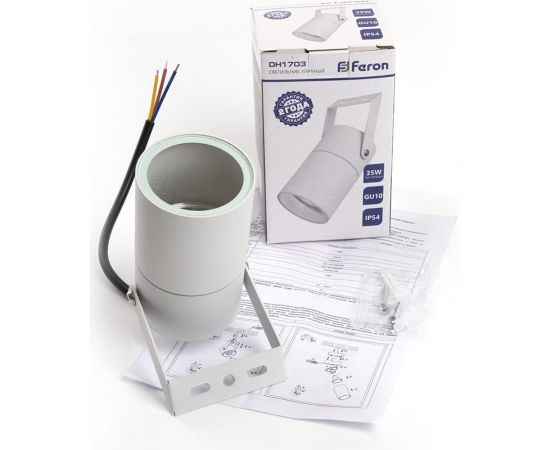 Садово-парковый светильник FERON DH1703, GU10 230V, белый (на стену) 48319 – изображение 6
