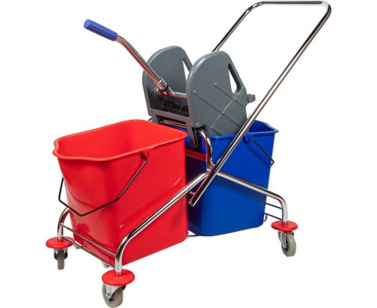 Уборочная тележка Baiyun двухведерная 2x23, с отжимом AF08072 