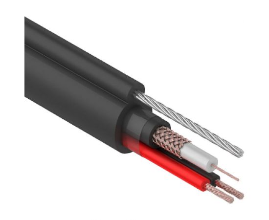 Кабель REXANT КВК-П-2+2x0,75 кв.мм, +ТРОС черный 01-4107 