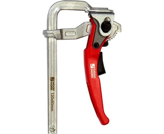 Кованая струбцина WOODWORK F-тип, 160x80 мм, c рычажной рукояткой RFC-1680 