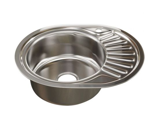Мойка mixline овальная, 45х57х16 см, 0.6, левый выпуск 3 1/2, с сифоном 528190 