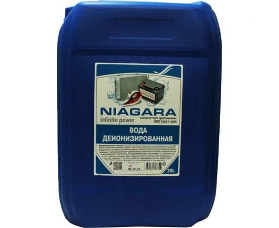 Вода деионизированная 20 л NIAGARA 1027000013 