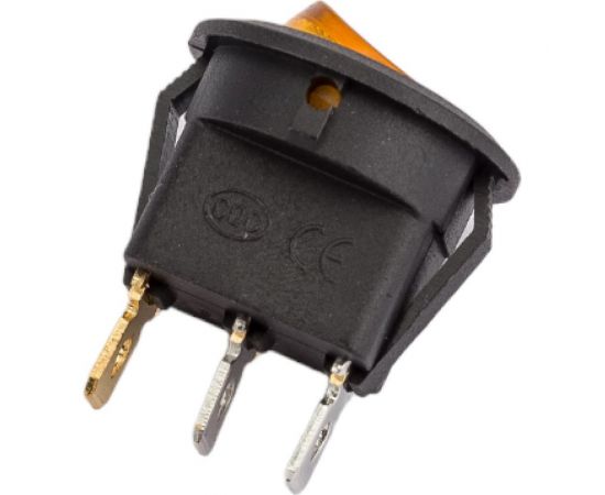 Круглая клавиша Nord-Yada 250V 6А желтая с подсветкой (3контакта) ON-OFF (2шт в упаковке) 905485 – изображение 2