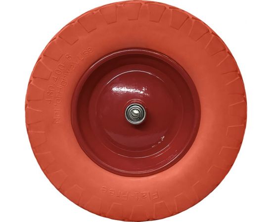 Колесо без камеры красное 4.00-8 400 мм, F12, ниппель для смазки МастерАлмаз 10506232 – изображение 2