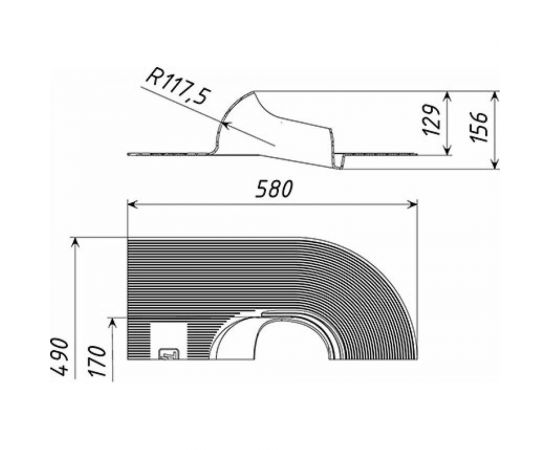 Проходной элемент Татполимер ТP-87/B (черный) 29308 – изображение 2