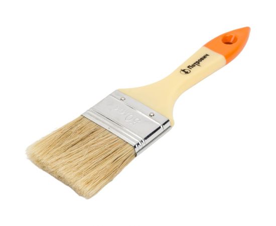 Плоская кисть Петрович 50 мм, натуральная щетина, пластиковая ручка 4100015204 – изображение 2