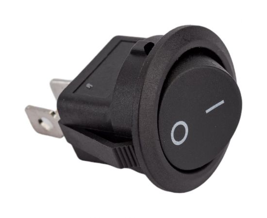 Круглая клавиша Nord-Yada 250V 6А черная (2контакта) ON-OFF (2шт в упаковке) 905484 – изображение 2