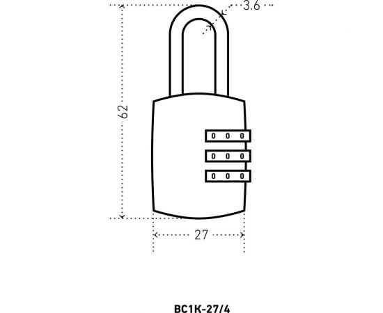 Навесной кодовый замок Аллюр ВС1К-27/4 синий 3455 – изображение 3
