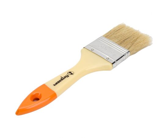 Плоская кисть Петрович 50 мм, натуральная щетина, пластиковая ручка 4100015204 – изображение 3