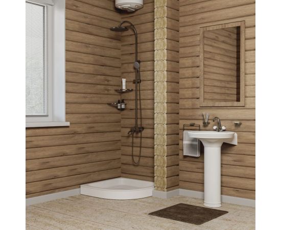 Поддон MIXLINE полукруг 0,8x0,8x0,15 стальной d 50 505235 – изображение 3