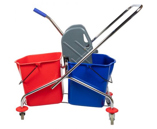 Уборочная тележка Baiyun двухведерная 2x23, с отжимом AF08072 – изображение 3