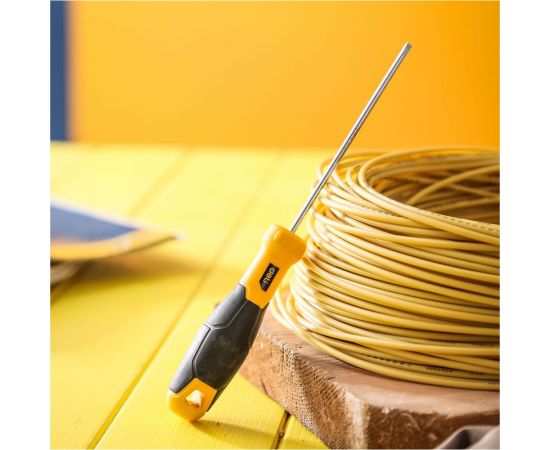 Шлицевая отвертка DELI DL6331001 3x100мм (магнит, TPR+PP ручка) 98346 – изображение 3