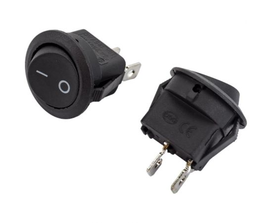 Круглая клавиша Nord-Yada 250V 6А черная (2контакта) ON-OFF (2шт в упаковке) 905484 – изображение 4